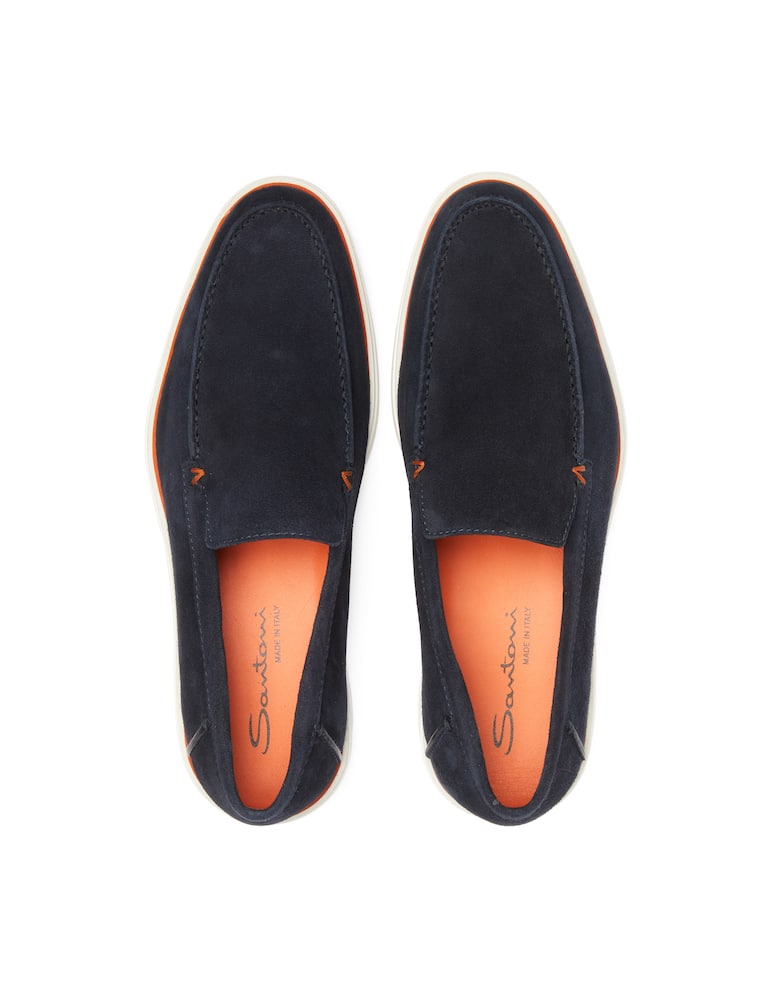 rinascente Santoni Detroit suede loafers - blue