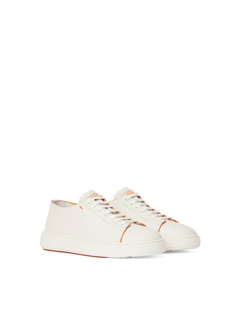 rinascente Santoni Sneakers bassa in pelle clean icon - bianco