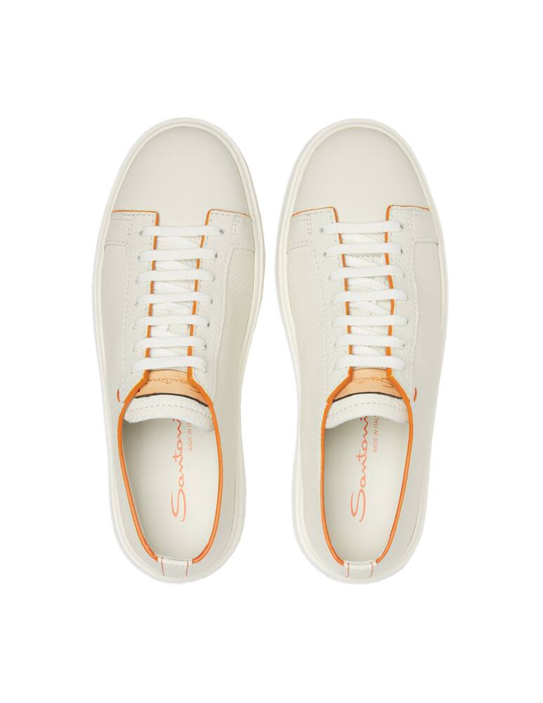 rinascente Santoni Sneakers bassa in pelle clean icon - bianco