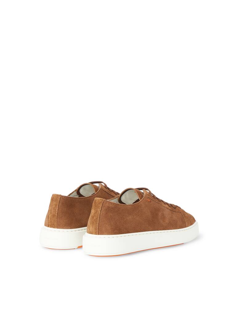 rinascente Santoni Sneakers bassa clean in suede - marrone