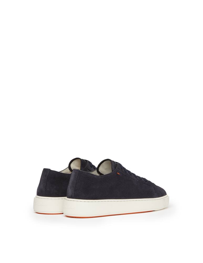 rinascente Santoni Sneakers bassa clean in suede - blu