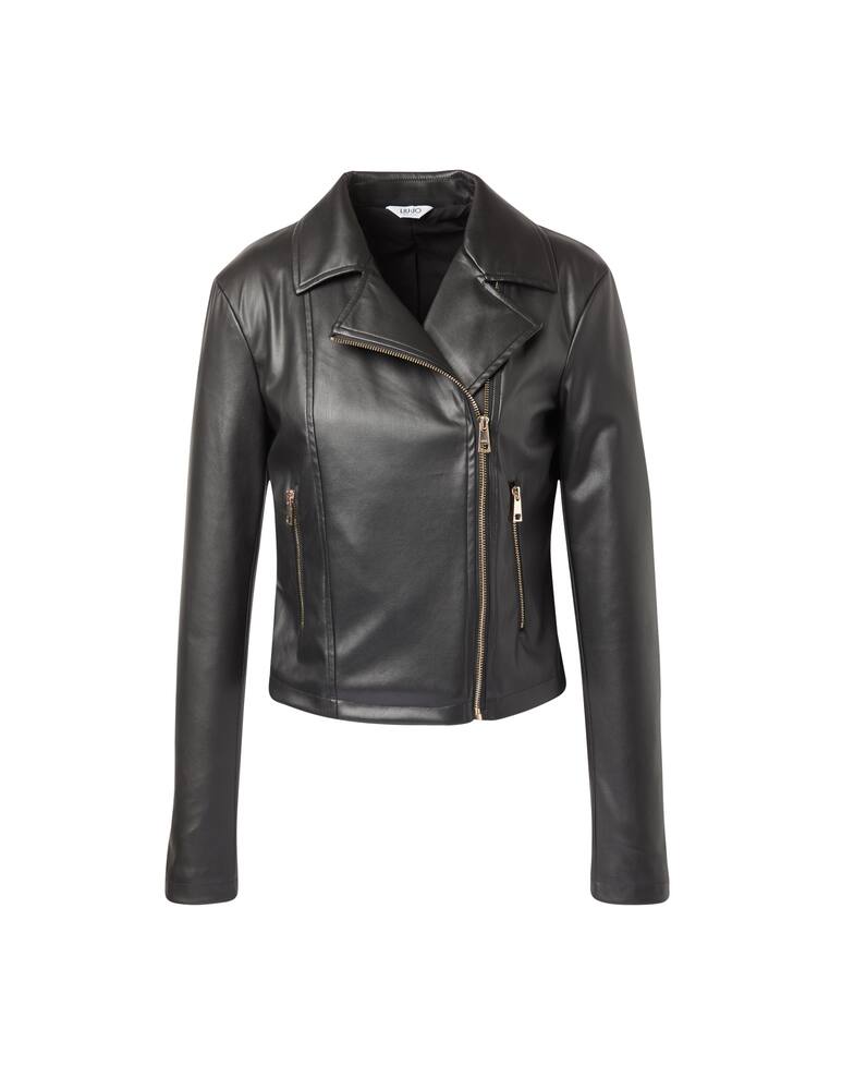 rinascente Liu Jo Faux leather biker jacket - black
