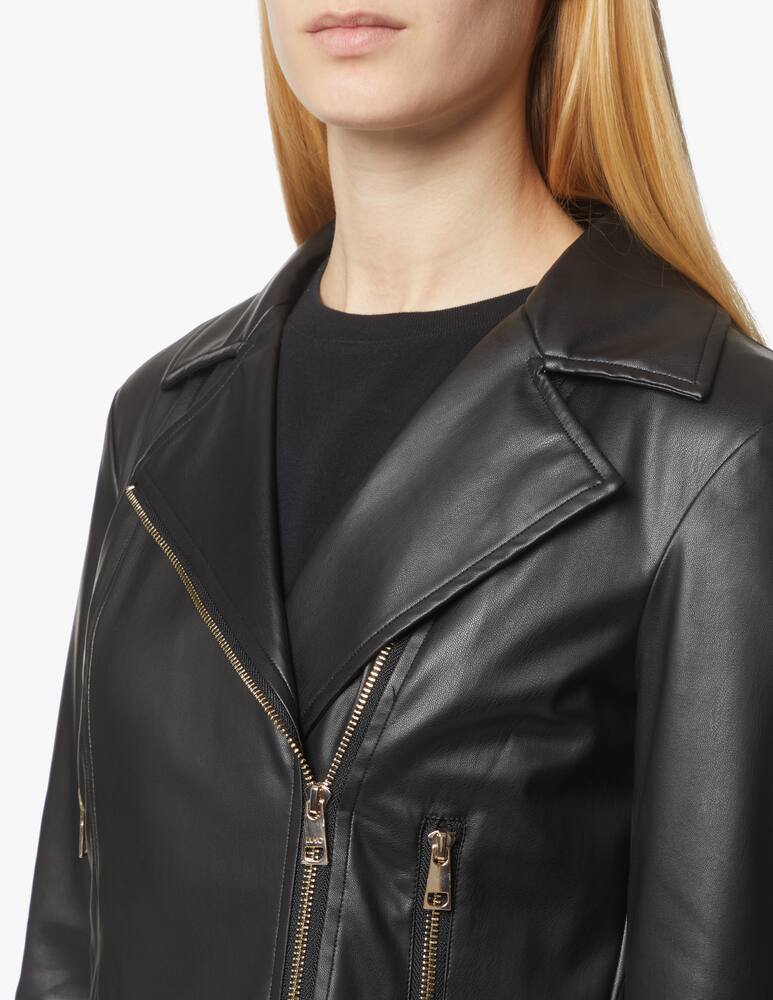 rinascente Liu Jo Faux leather biker jacket - black