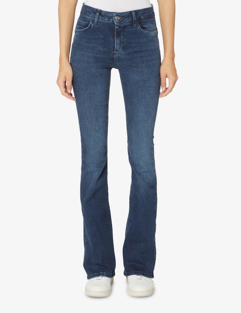 rinascente Liu Jo Jeans a vita alta con cintura in similpelle boot beat - Blu