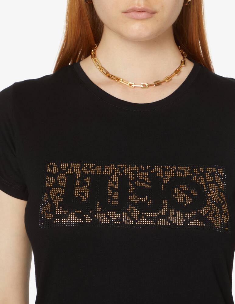 rinascente Liu Jo Cotton logo t-shirt - Black