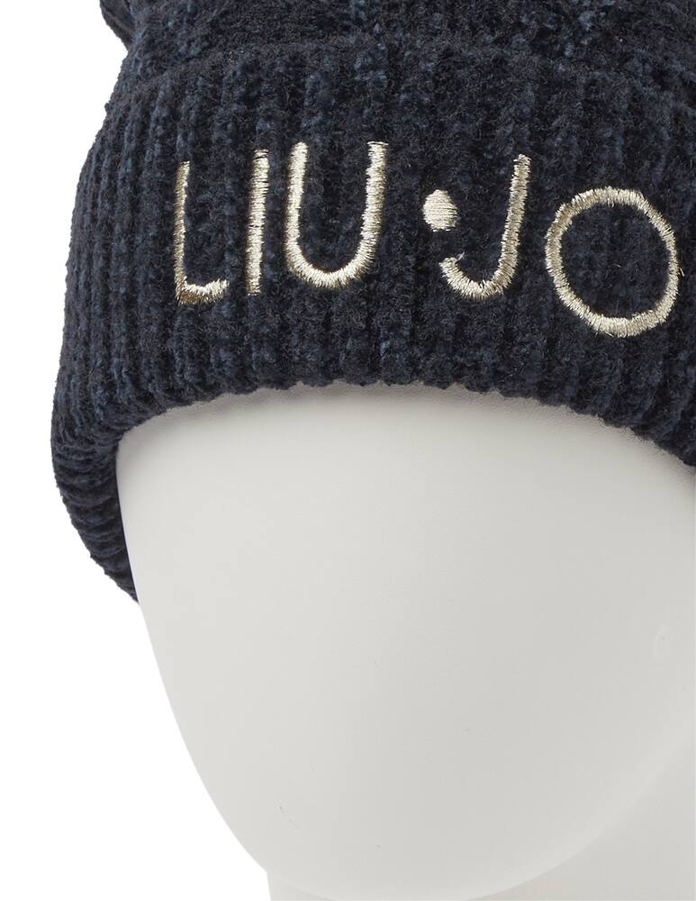 rinascente Liu Jo Cappellino a cuffia in ciniglia con logo - Nero