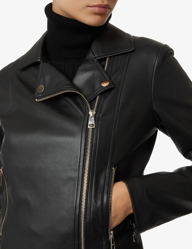 rinascente Liu Jo Faux leather biker jacket - Black