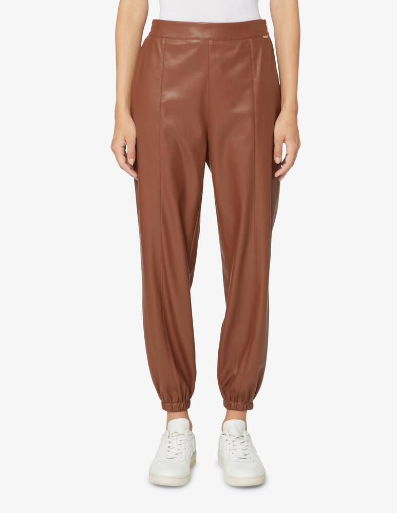 Liu Jo Pantaloni jogger in similpelle - Marrone - immagine 1 Liu Jo Pantaloni jogger in similpelle - Marrone - immagine 1