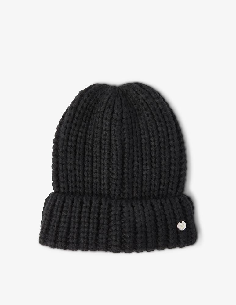 rinascente Liu Jo Chenille beanie hat with logo - Black