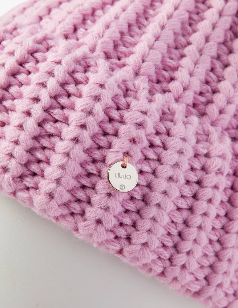 rinascente Liu Jo Cappellino a cuffia in ciniglia con logo - Rosa