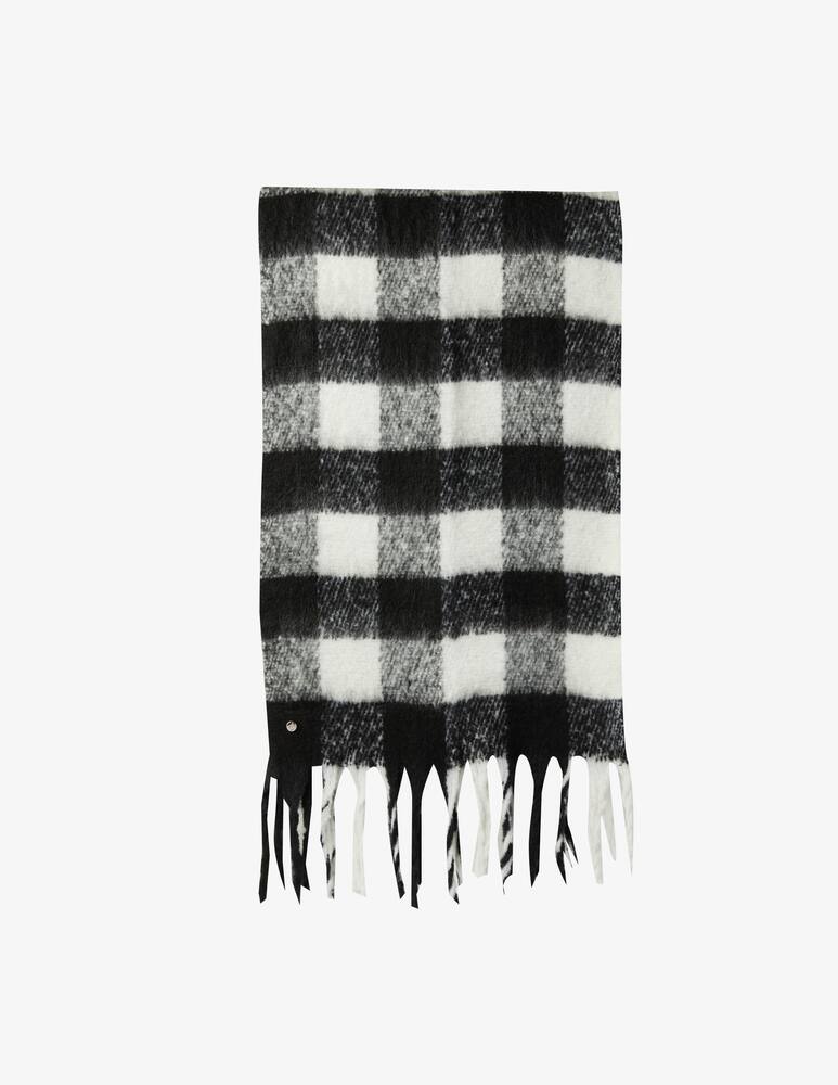 rinascente Liu Jo Brushed stole with check print - Black