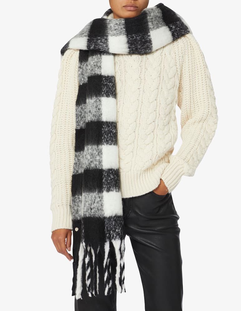 rinascente Liu Jo Brushed stole with check print - Black