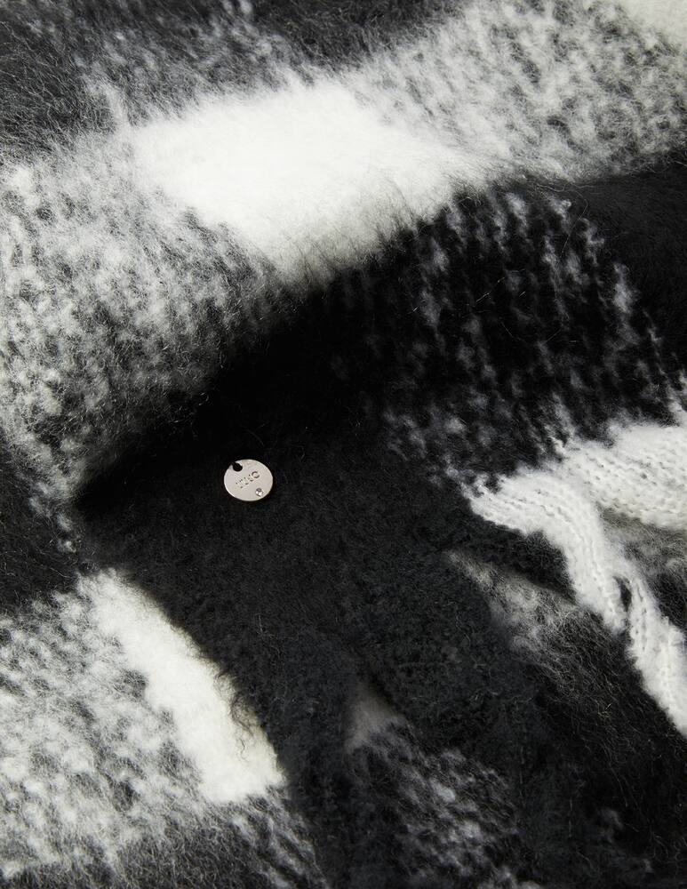 rinascente Liu Jo Brushed stole with check print - Black