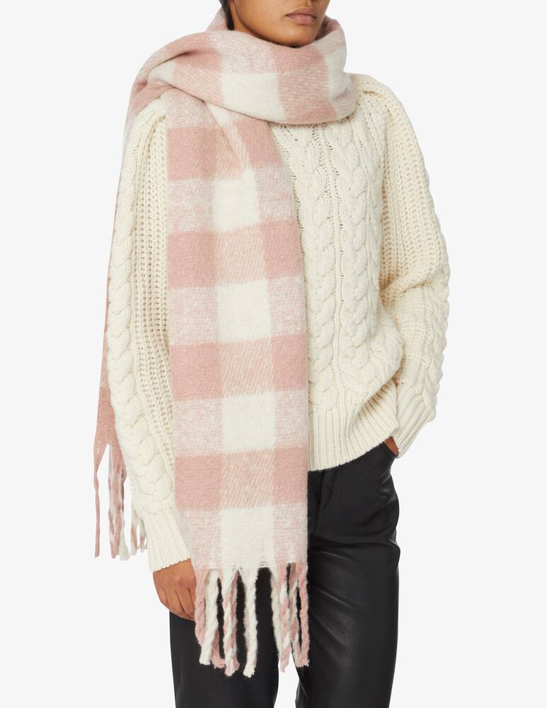rinascente Liu Jo Brushed stole with check print - Pink