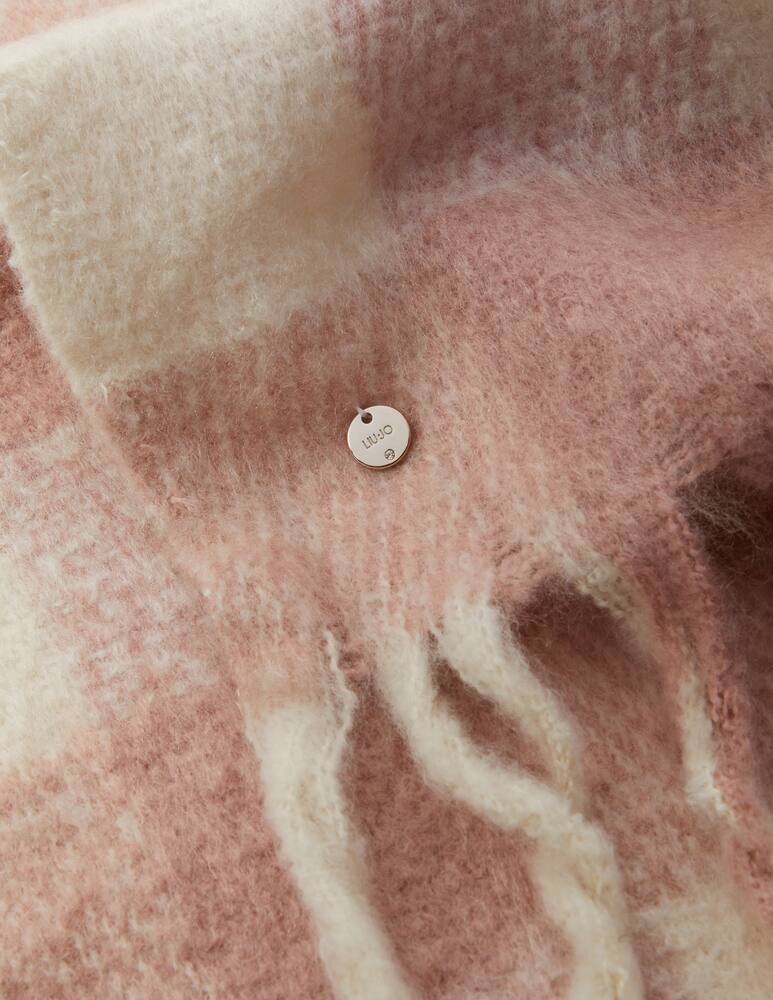 rinascente Liu Jo Brushed stole with check print - Pink