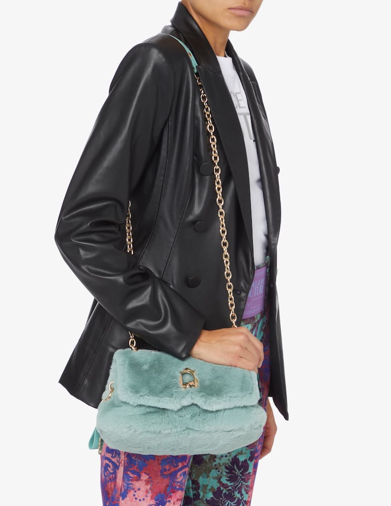 rinascente Liu Jo Borsa a tracolla mini in pelliccia sintetica Go - Verde