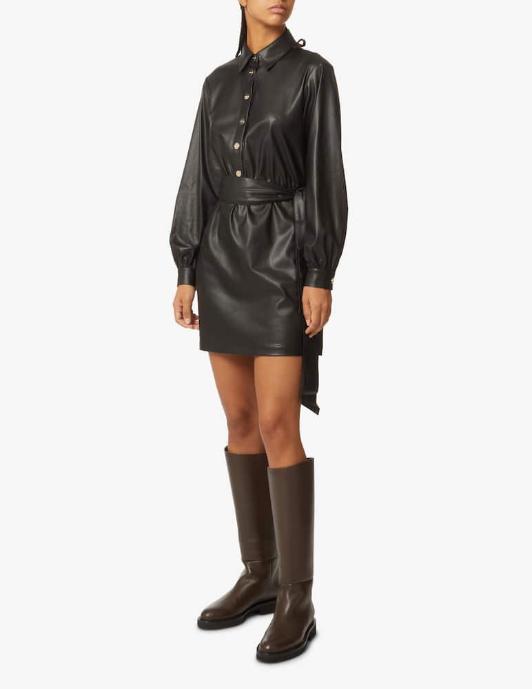 rinascente Liu Jo Long sleeved mini dress with belt - Black