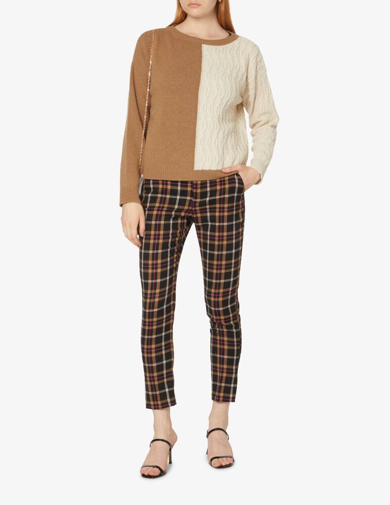 rinascente Liu Jo Pantalone a sigaretta con vita media e stampa check - Marrone