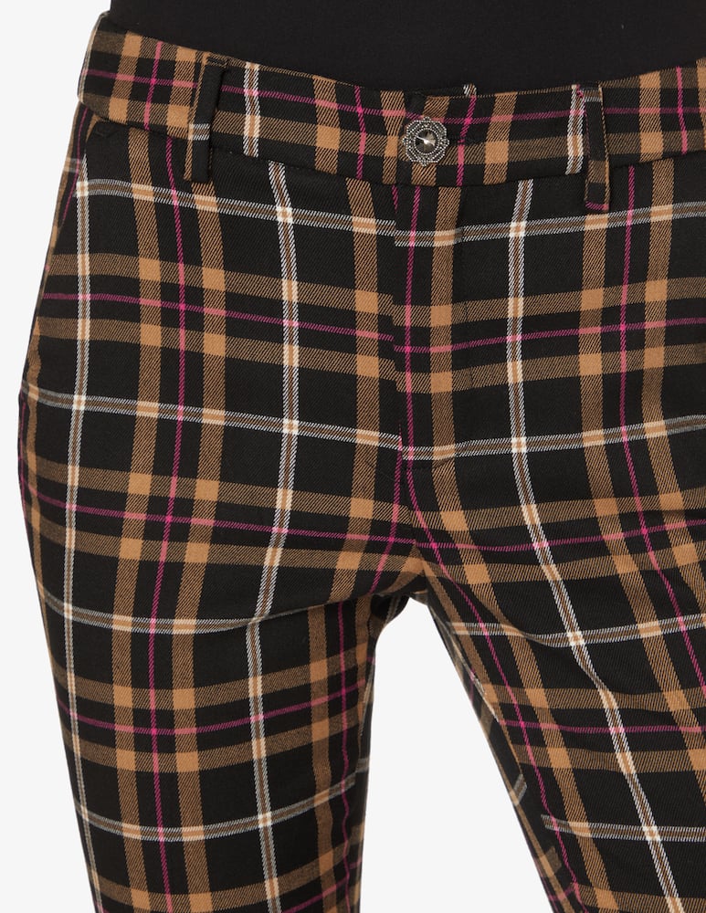 rinascente Liu Jo Pantalone a sigaretta con vita media e stampa check - Marrone