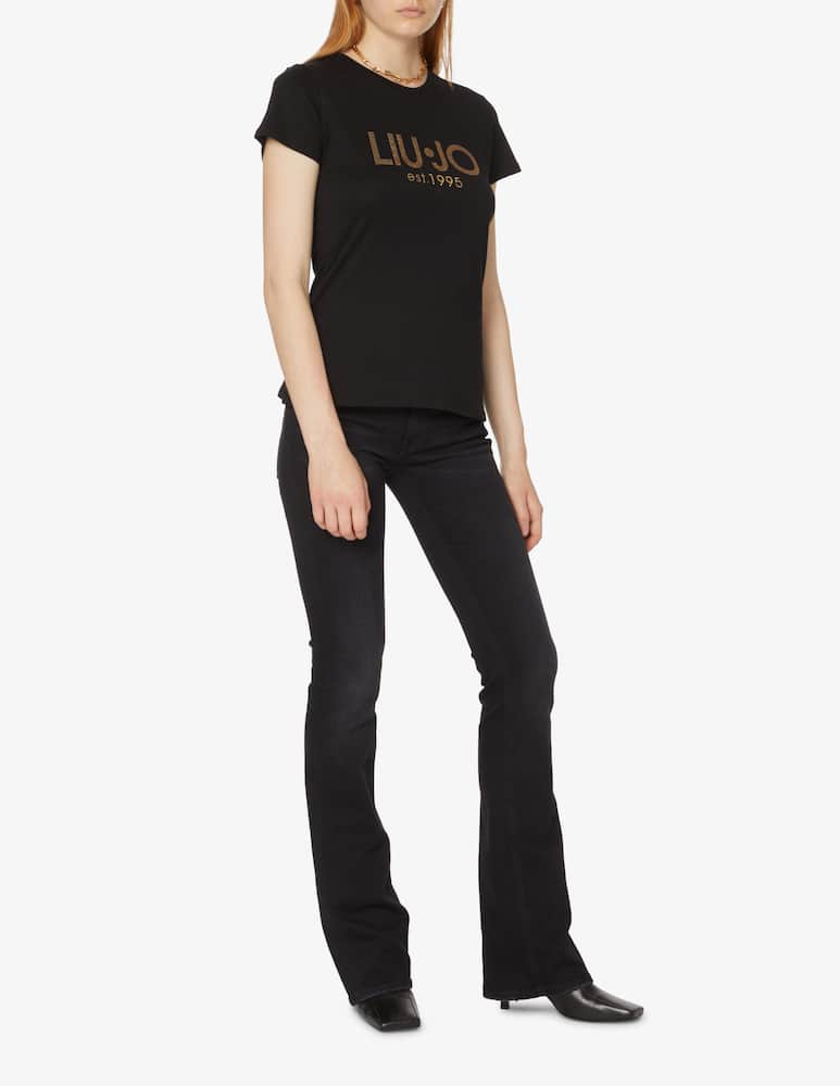 rinascente Liu Jo T-shirt in cotone con logo - Nero