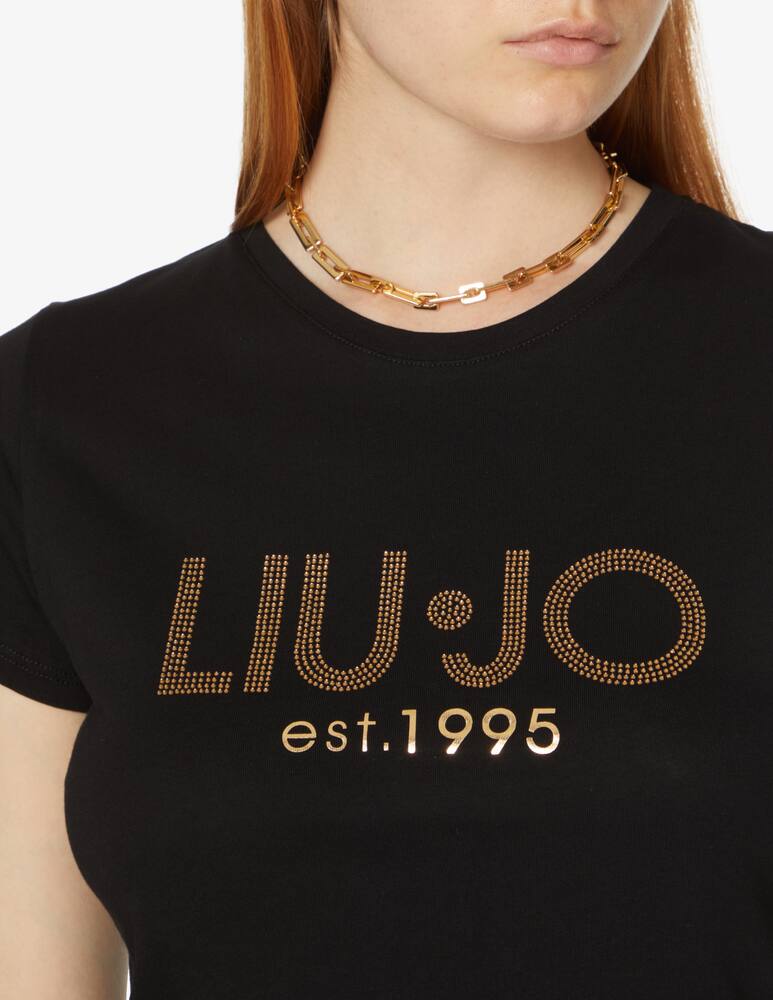 rinascente Liu Jo T-shirt in cotone con logo - Nero