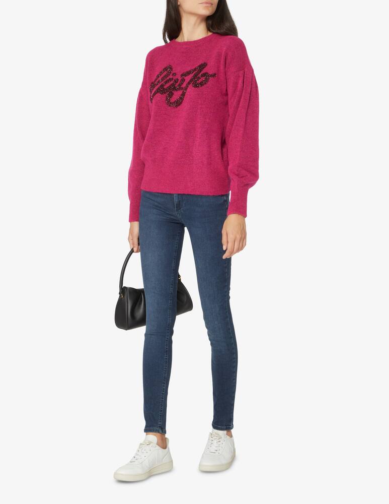 rinascente Liu Jo Sparkly wool blend tee - Fuchsia