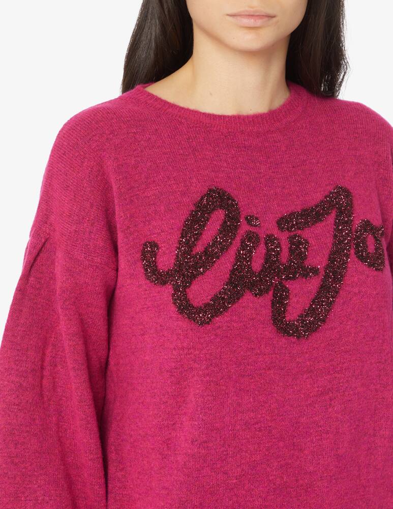 rinascente Liu Jo Sparkly wool blend tee - Fuchsia