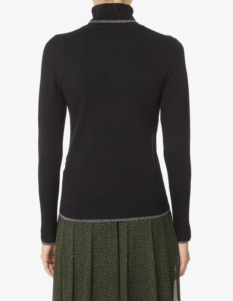 rinascente Liu Jo Viscose tee with lurex detail - Black