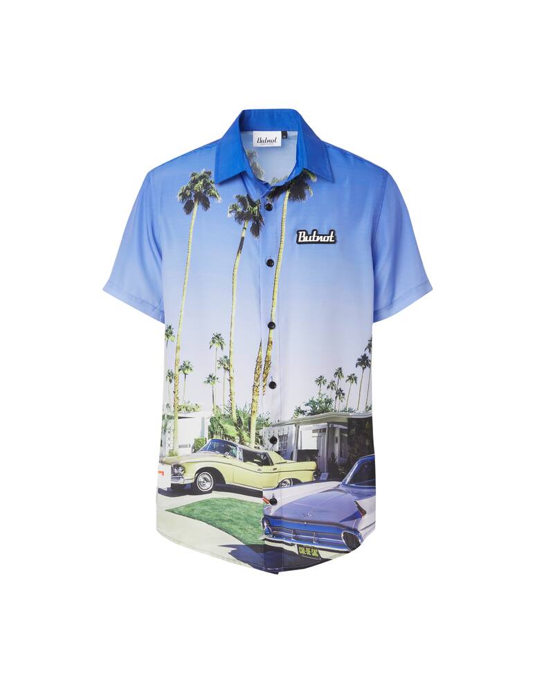 rinascente But Not Palms print short sleeve shirt - blue
