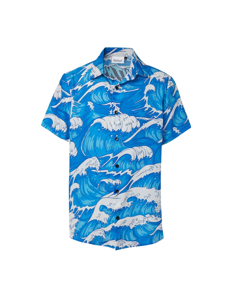 rinascente But Not Wave print short sleeve shirt - blue