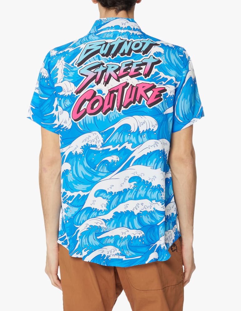 rinascente But Not Wave print short sleeve shirt - blue