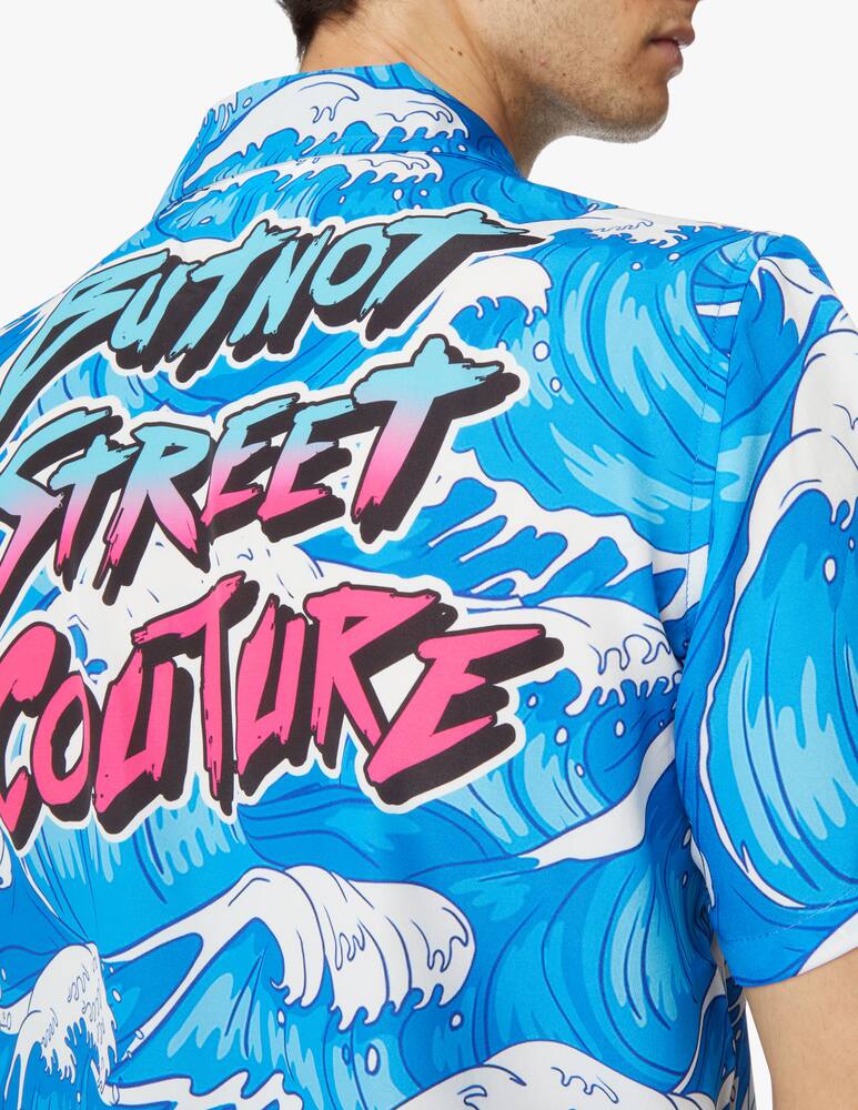 rinascente But Not Wave print short sleeve shirt - blue