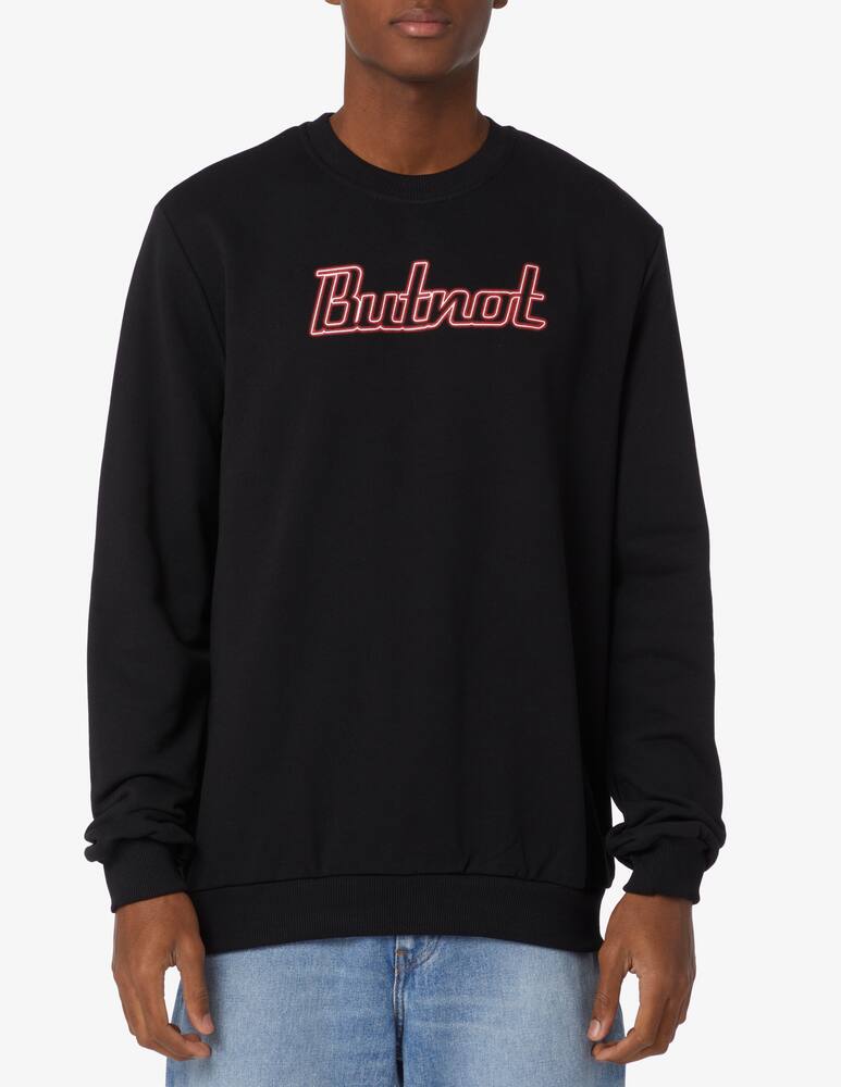 rinascente But Not Felpa girocollo logo neon back - Nero