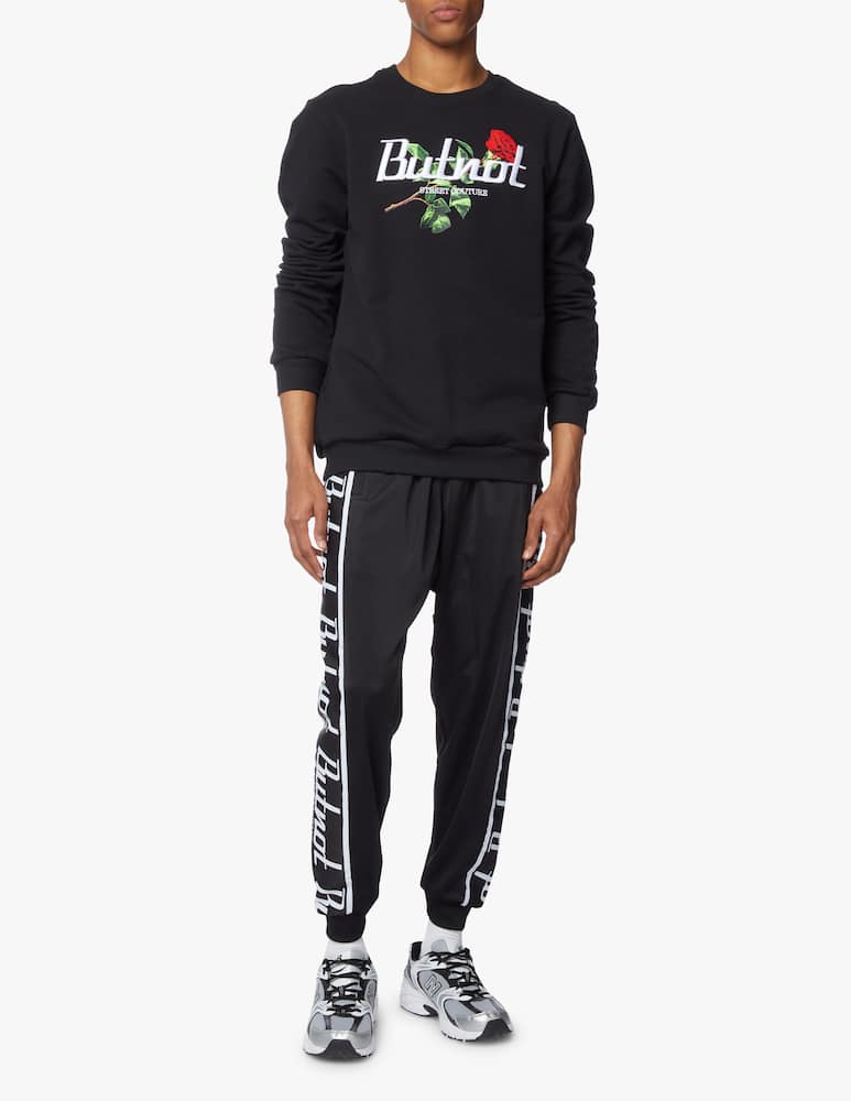 rinascente But Not Sant valentine printed rose embroidery sweatshirt - black