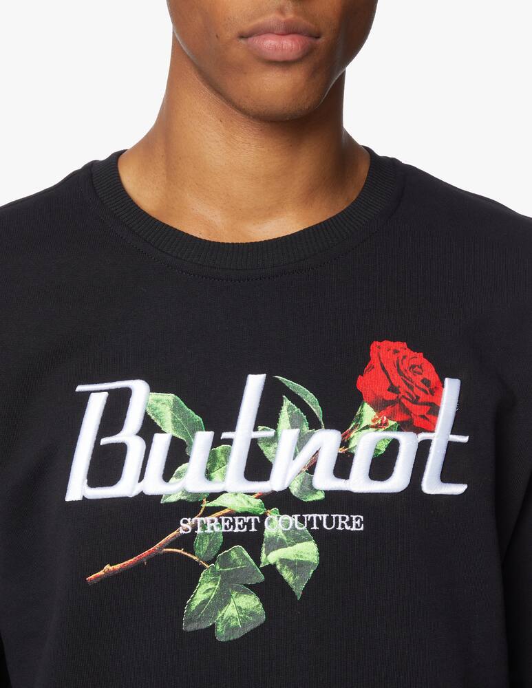 rinascente But Not Sant valentine printed rose embroidery sweatshirt - black