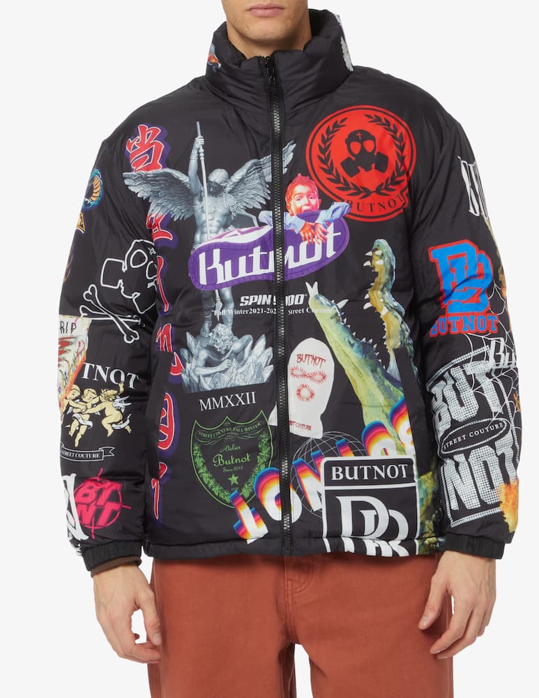 rinascente But Not Graffiti reversible down jacket - Black