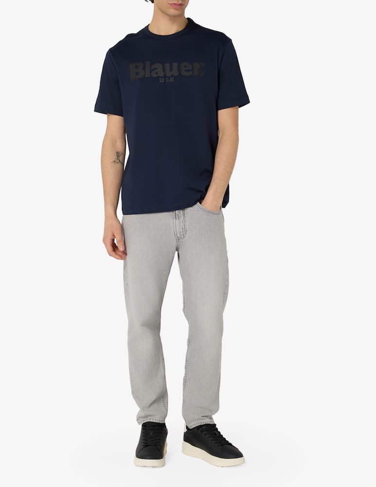 rinascente Blauer Maglietta logo grande Blauer