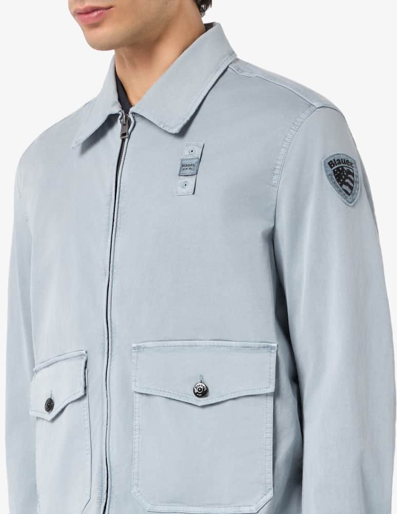rinascente Blauer Mallon gabardine overshirt