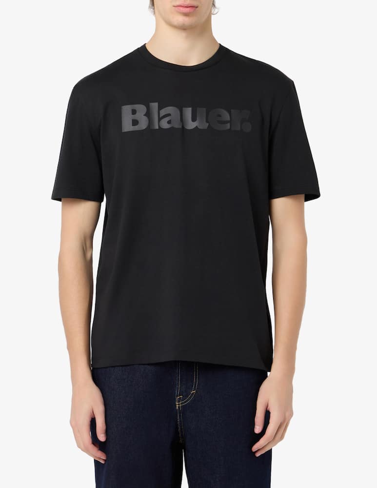 rinascente Blauer T-shirt Bourn con logo 