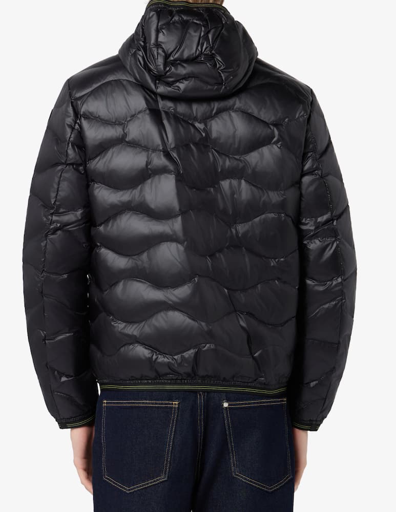 rinascente Blauer Wave nylon hooded jacket