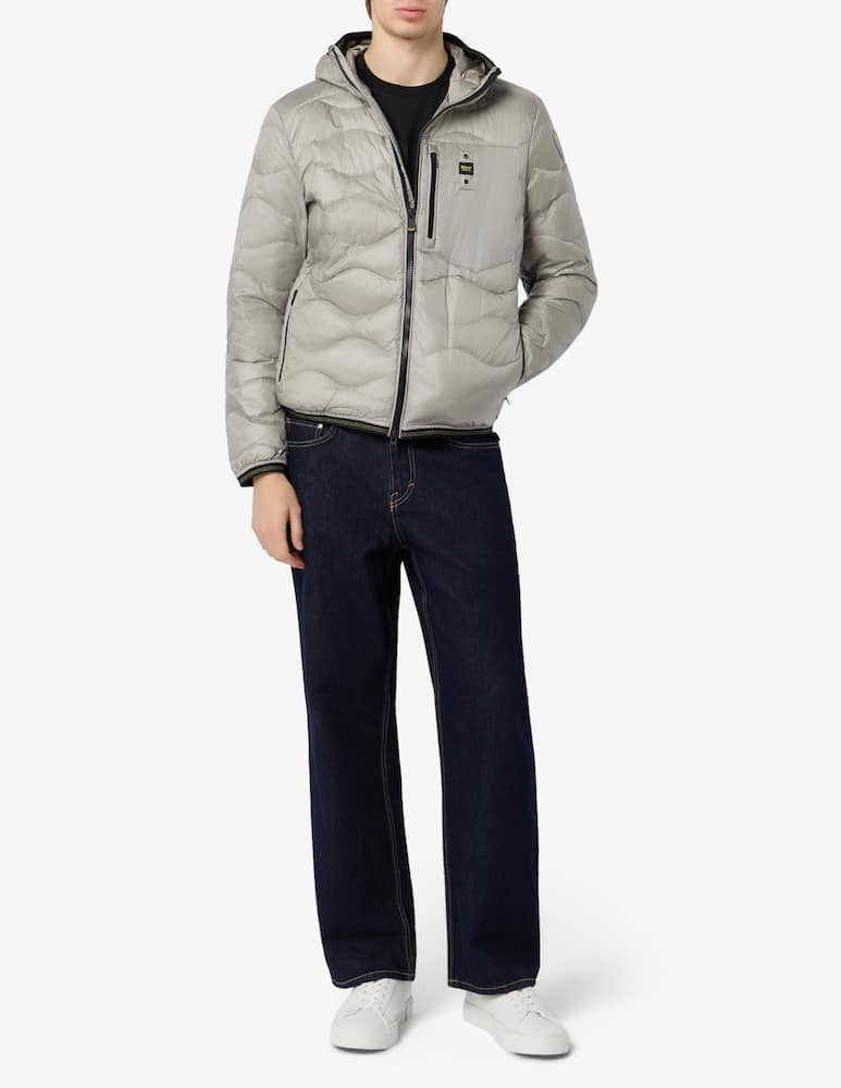 rinascente Blauer Wave nylon hooded jacket