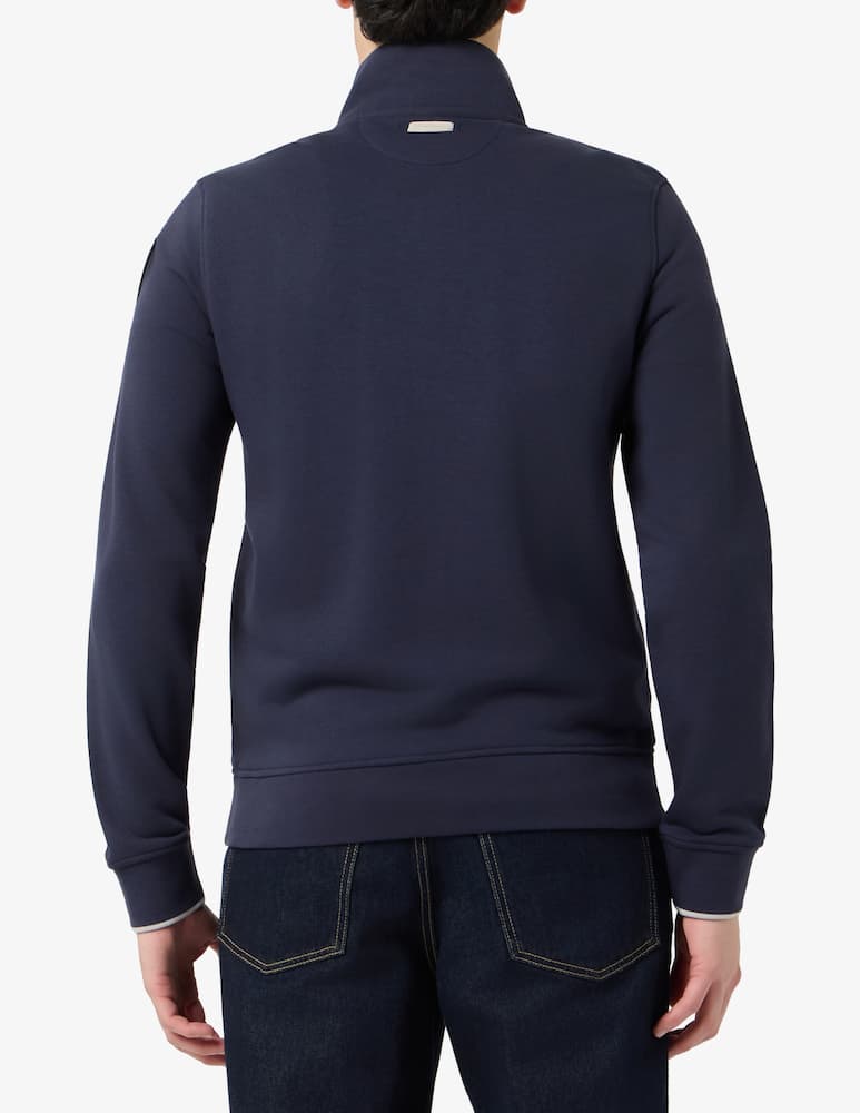 rinascente Blauer Felpa full zip con patch