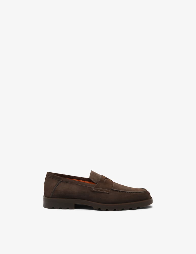 rinascente Santoni Suede penny loafers
