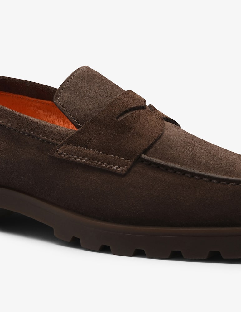 Santoni Suede penny loafers - picture 4 Santoni Suede penny loafers - picture 4