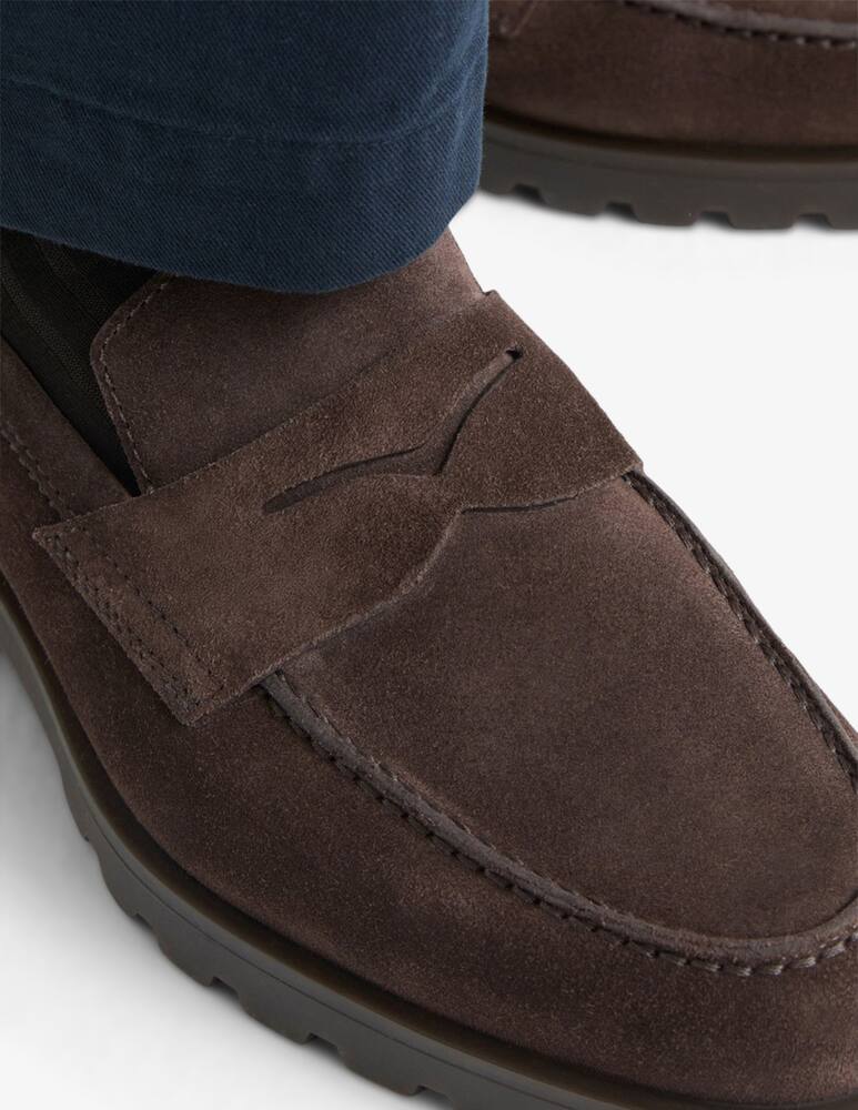 rinascente Santoni Suede penny loafers