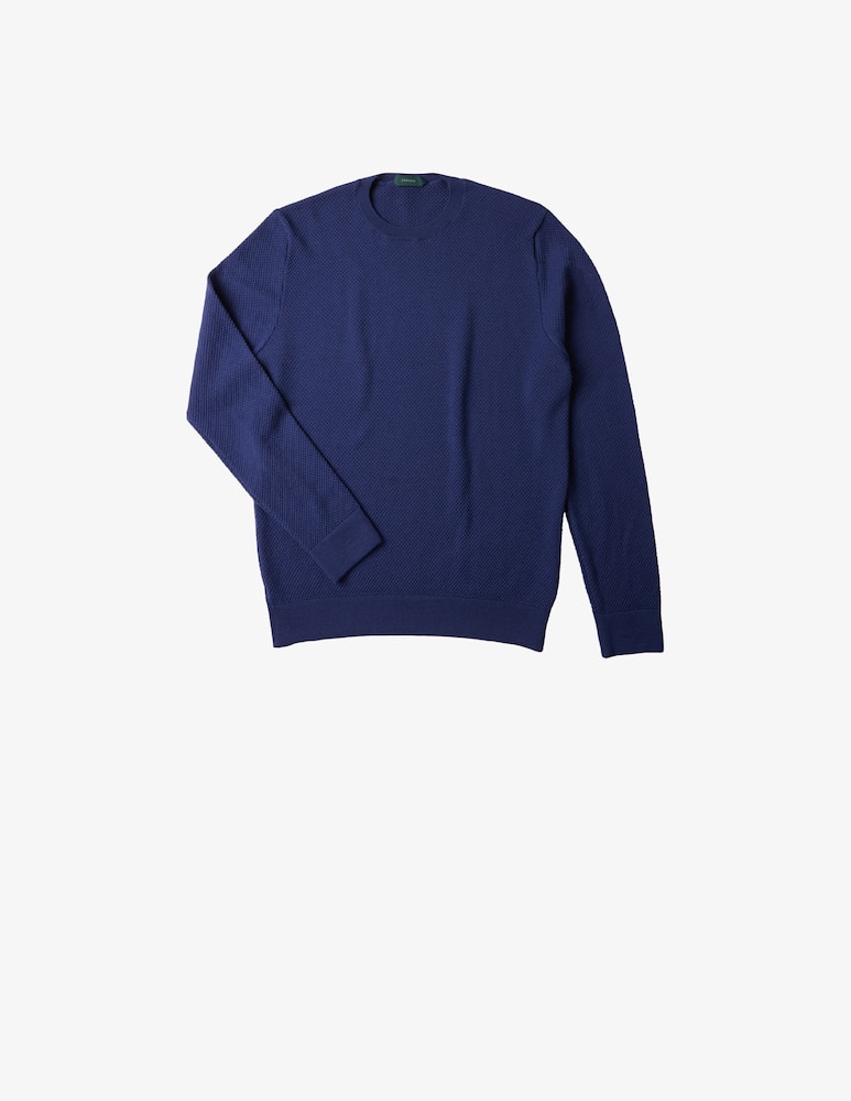 rinascente Slowear Zanone Certified wool slim fit crew neck sweater 