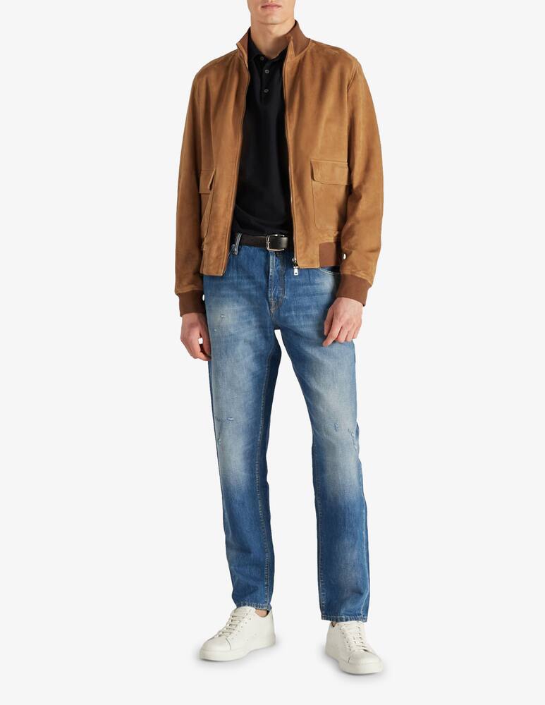 rinascente Slowear Montedoro Bomber regular fit in pelle suede