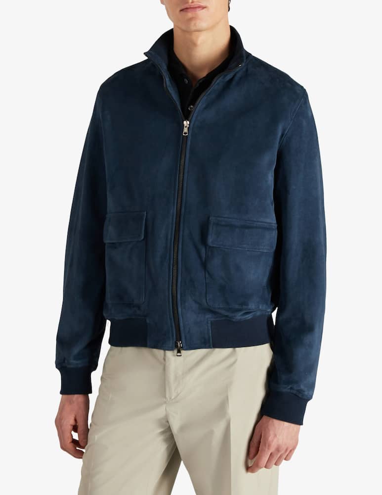 rinascente Slowear Montedoro Bomber regular fit in pelle suede