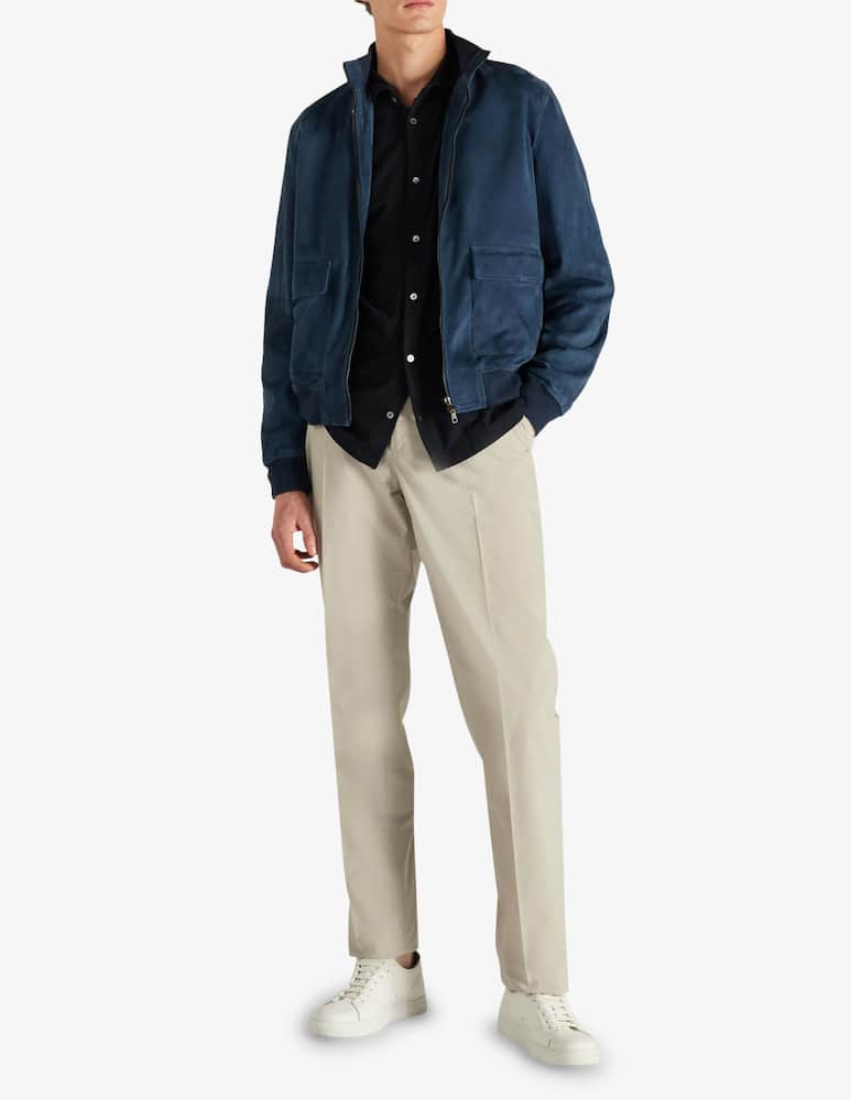 rinascente Slowear Montedoro Bomber regular fit in pelle suede