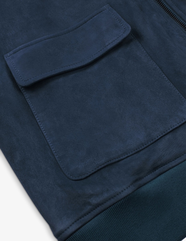 rinascente Slowear Montedoro Bomber regular fit in pelle suede